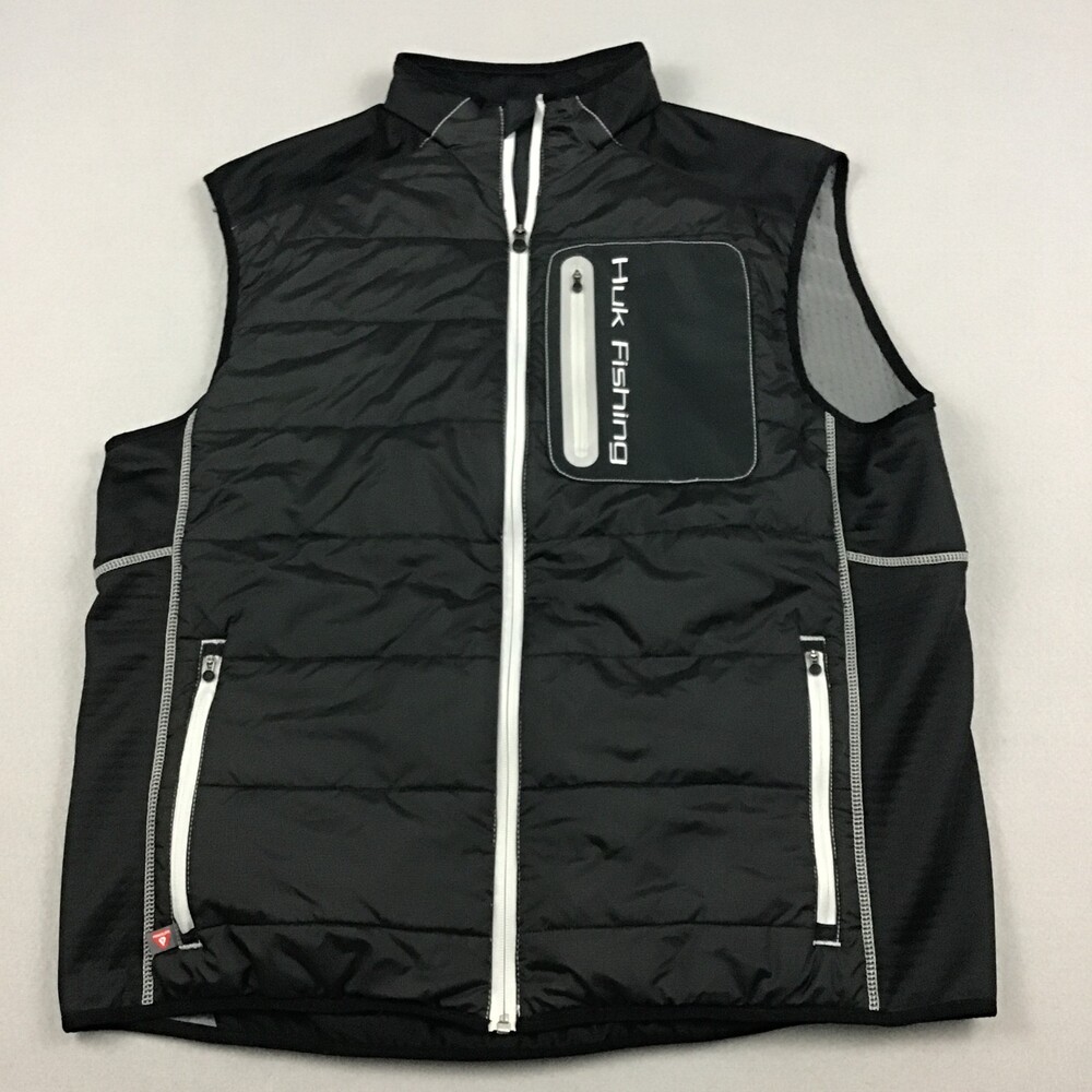 Huk Vest Men Extra Large Black Sleeveless Jacket Coldfront Performance Fishing